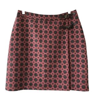Boden Tweed Kilt British Tweed by Moon Skirt US Size 8 Red Polkadot